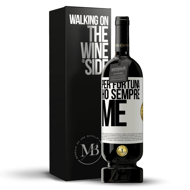 49,95 € Spedizione Gratuita | Vino rosso Edizione Premium MBS® Riserva Per fortuna ho sempre me Etichetta Bianca. Etichetta personalizzabile Riserva 12 Mesi Raccogliere 2014 Tempranillo