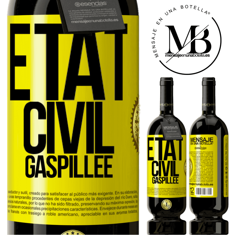 49,95 € Envoi gratuit | Vin rouge Édition Premium MBS® Réserve État civil: gaspillée Étiquette Jaune. Étiquette personnalisable Réserve 12 Mois Récolte 2014 Tempranillo