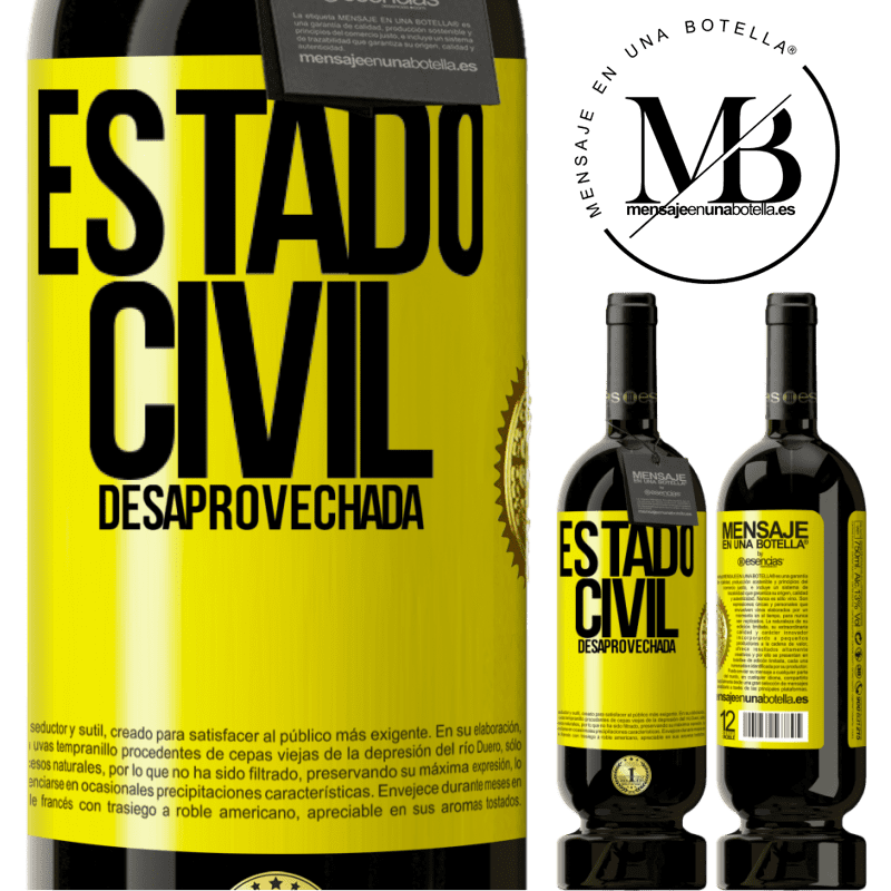 49,95 € Envío gratis | Vino Tinto Edición Premium MBS® Reserva Estado civil: desaprovechada Etiqueta Amarilla. Etiqueta personalizable Reserva 12 Meses Cosecha 2014 Tempranillo