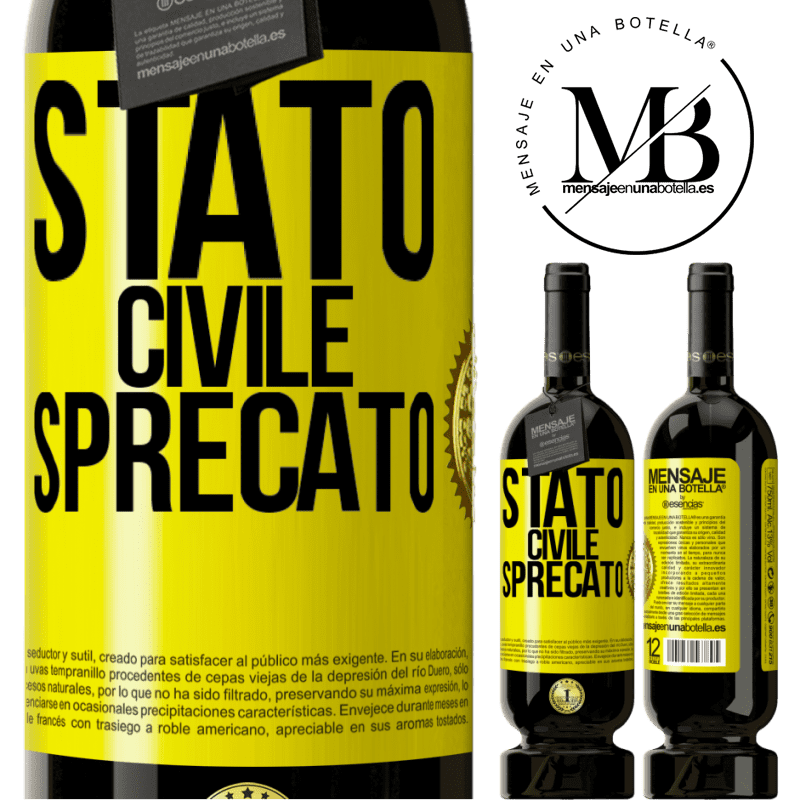 49,95 € Spedizione Gratuita | Vino rosso Edizione Premium MBS® Riserva Stato civile: sprecato Etichetta Gialla. Etichetta personalizzabile Riserva 12 Mesi Raccogliere 2014 Tempranillo