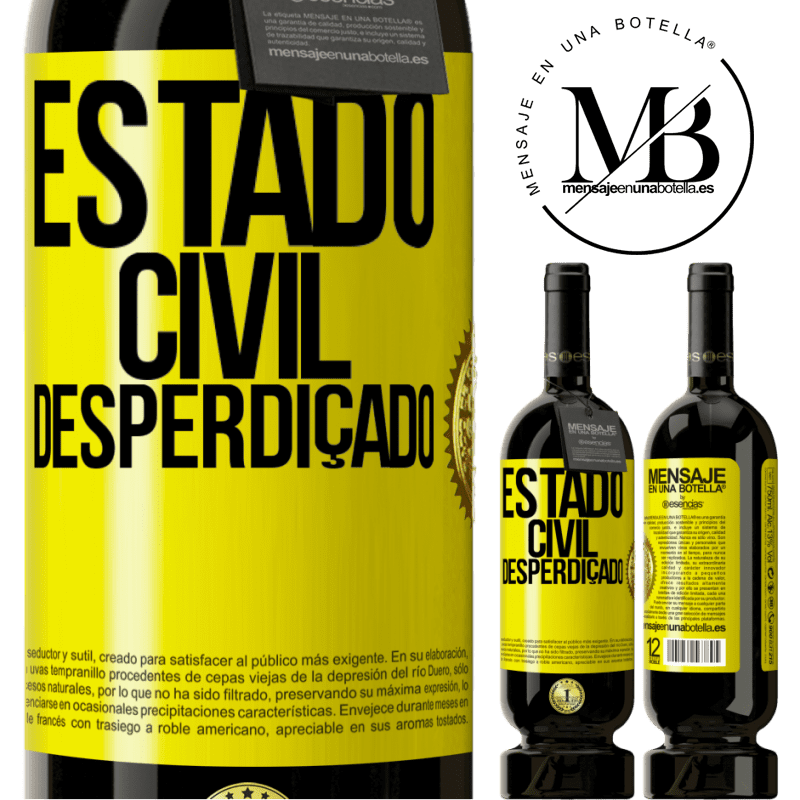 49,95 € Envio grátis | Vinho tinto Edição Premium MBS® Reserva Estado civil: desperdiçado Etiqueta Amarela. Etiqueta personalizável Reserva 12 Meses Colheita 2014 Tempranillo