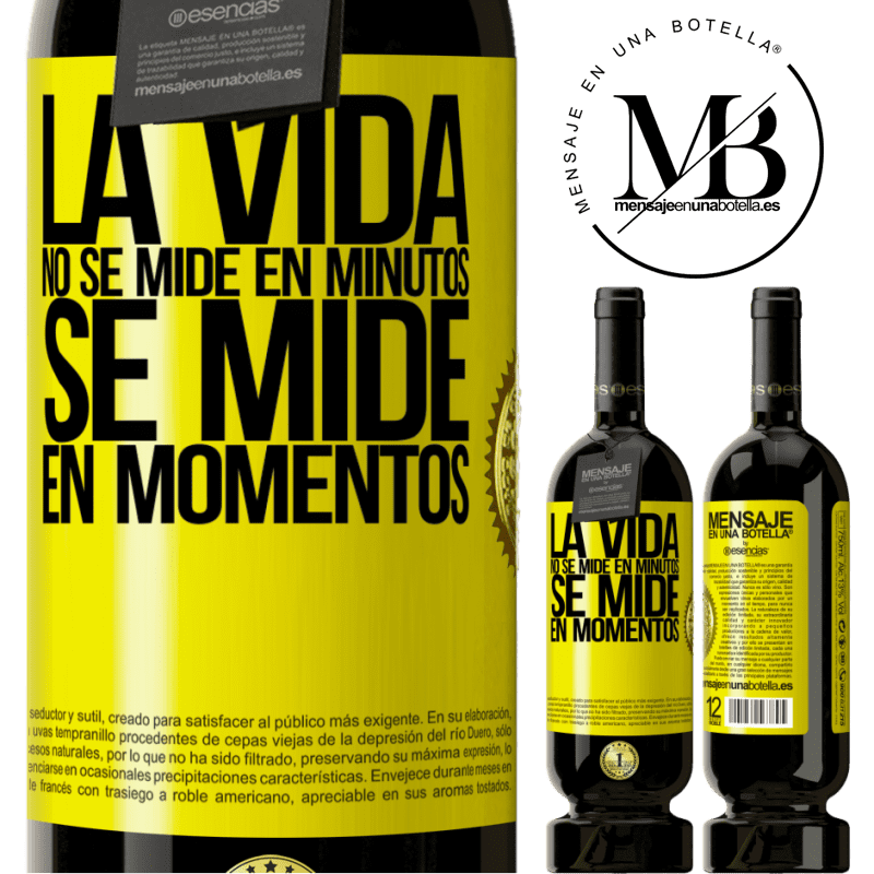 39,95 € Envoi gratuit | Vin rouge Édition Premium MBS® Reserva La vie ne se mesure pas en minutes, elle se mesure en moments Étiquette Jaune. Étiquette personnalisable Reserva 12 Mois Récolte 2015 Tempranillo