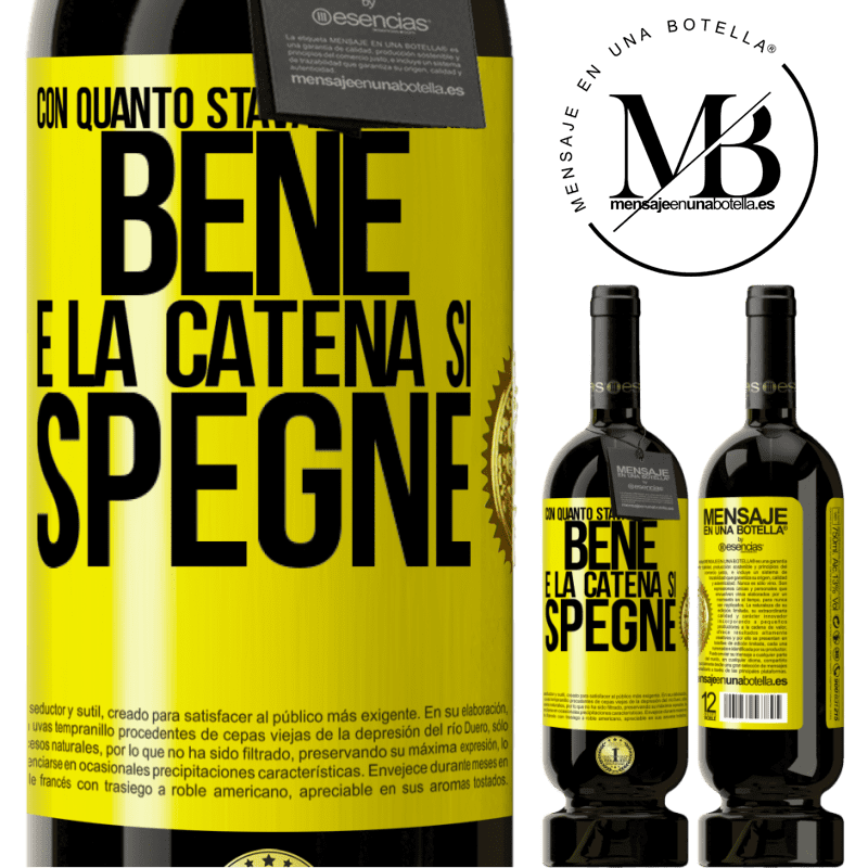 49,95 € Spedizione Gratuita | Vino rosso Edizione Premium MBS® Riserva Con quanto stavamo andando bene e la catena si spegne Etichetta Gialla. Etichetta personalizzabile Riserva 12 Mesi Raccogliere 2014 Tempranillo