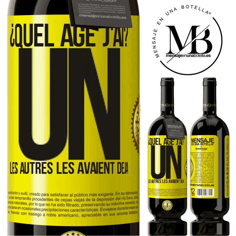 49,95 € Envoi gratuit | Vin rouge Édition Premium MBS® Réserve Quel âge j'ai? J'ai UN an. Les autres je les avait déjà Étiquette Jaune. Étiquette personnalisable Réserve 12 Mois Récolte 2015 Tempranillo