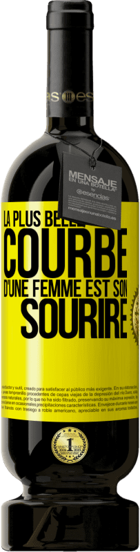 49,95 € | Vin rouge Édition Premium MBS® Réserve La plus belle courbe d'une femme est son sourire Étiquette Jaune. Étiquette personnalisable Réserve 12 Mois Récolte 2015 Tempranillo