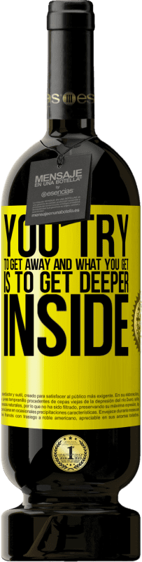 49,95 € 送料無料 | 赤ワイン プレミアム版 MBS® 予約する あなたは逃げようとします 黄色のラベル. カスタマイズ可能なラベル 予約する 12 月 収穫 2016 Tempranillo