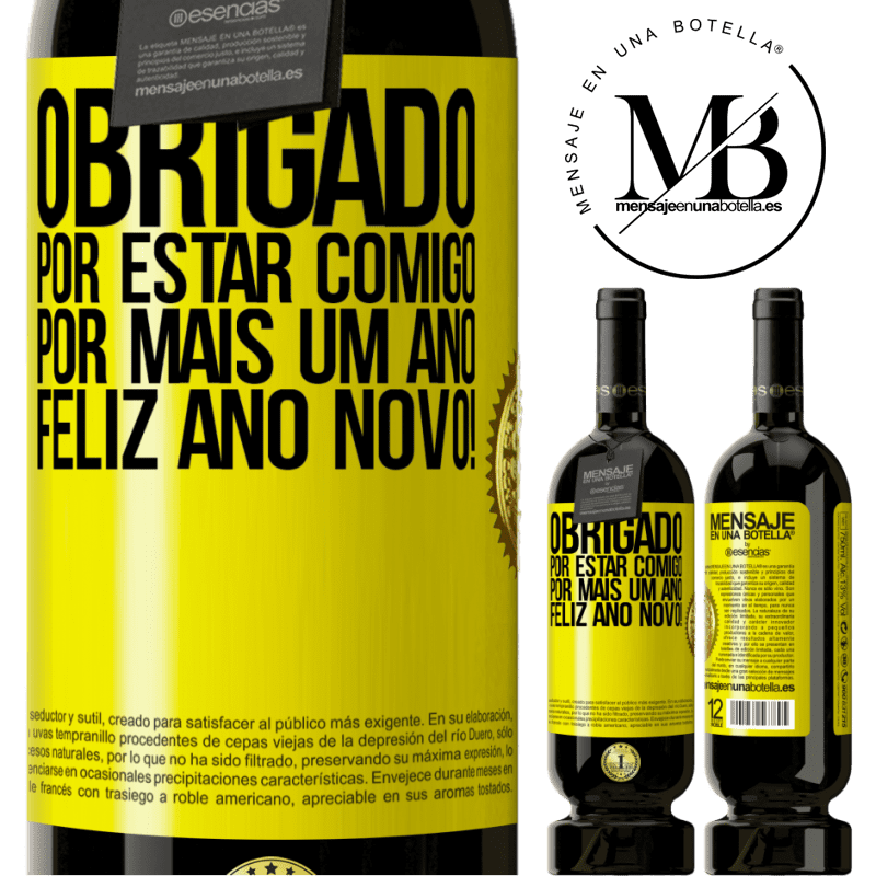 49,95 € Envio grátis | Vinho tinto Edição Premium MBS® Reserva Obrigado por estar comigo por mais um ano. Feliz Ano Novo! Etiqueta Amarela. Etiqueta personalizável Reserva 12 Meses Colheita 2015 Tempranillo