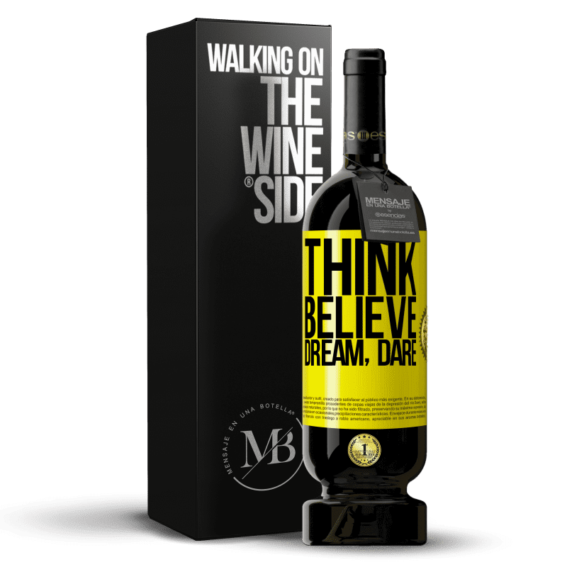 29,95 € Free Shipping | Red Wine Premium Edition MBS® Reserva Think believe dream dare Yellow Label. Customizable label Reserva 12 Months Harvest 2014 Tempranillo