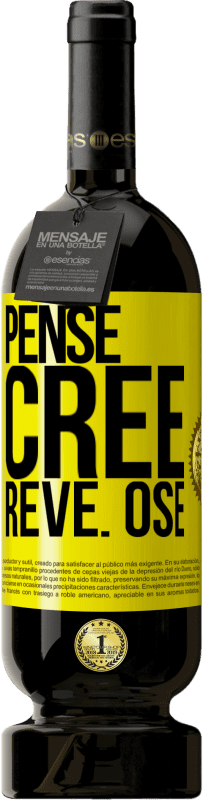 49,95 € Envoi gratuit | Vin rouge Édition Premium MBS® Réserve Pense. Crée. Rêve. Ose Étiquette Jaune. Étiquette personnalisable Réserve 12 Mois Récolte 2016 Tempranillo