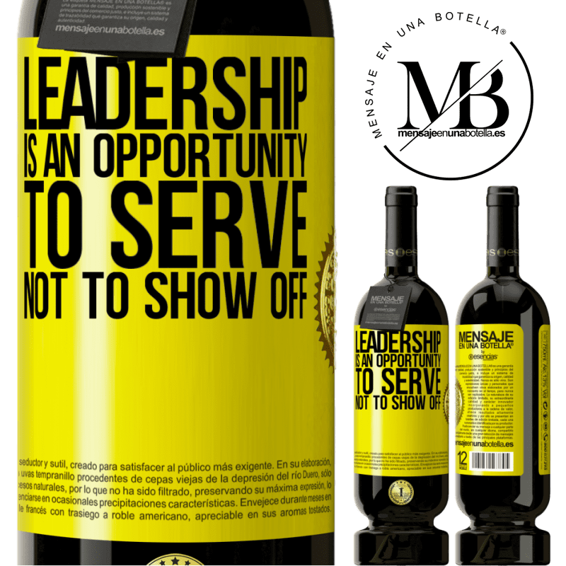 29,95 € Free Shipping | Red Wine Premium Edition MBS® Reserva Leadership is an opportunity to serve, not to show off Yellow Label. Customizable label Reserva 12 Months Harvest 2014 Tempranillo