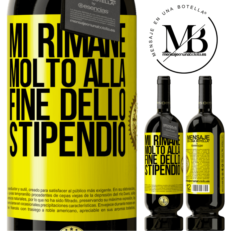 49,95 € Spedizione Gratuita | Vino rosso Edizione Premium MBS® Riserva Mi rimane molto alla fine dello stipendio Etichetta Gialla. Etichetta personalizzabile Riserva 12 Mesi Raccogliere 2015 Tempranillo