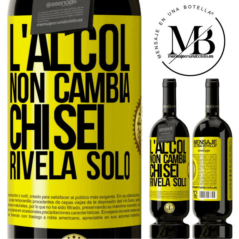 49,95 € Spedizione Gratuita | Vino rosso Edizione Premium MBS® Riserva L'alcol non cambia chi sei. Rivela solo Etichetta Gialla. Etichetta personalizzabile Riserva 12 Mesi Raccogliere 2016 Tempranillo
