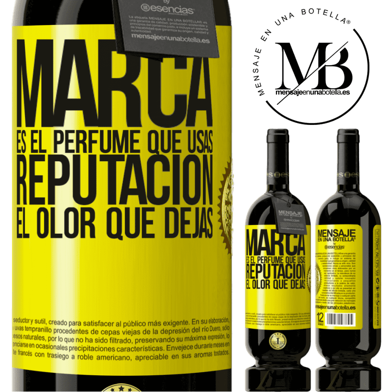 49,95 € Envío gratis | Vino Tinto Edición Premium MBS® Reserva Marca es el perfume que usas. Reputación, el olor que dejas Etiqueta Amarilla. Etiqueta personalizable Reserva 12 Meses Cosecha 2016 Tempranillo