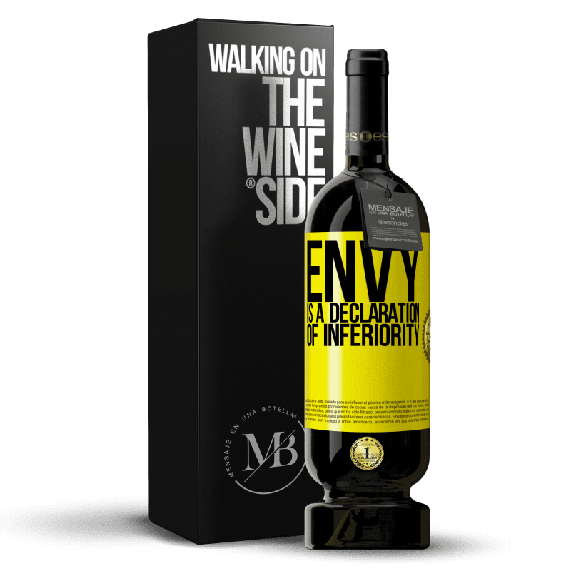 39,95 € Free Shipping | Red Wine Premium Edition MBS® Reserva Envy is a declaration of inferiority Yellow Label. Customizable label Reserva 12 Months Harvest 2015 Tempranillo