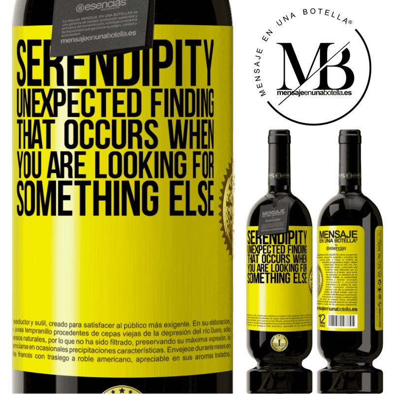 29,95 € Free Shipping | Red Wine Premium Edition MBS® Reserva Serendipity Unexpected finding that occurs when you are looking for something else Yellow Label. Customizable label Reserva 12 Months Harvest 2014 Tempranillo