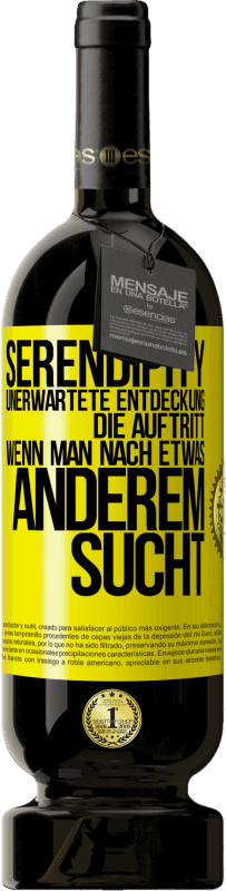 Kostenloser Versand | Rotwein Premium Ausgabe MBS® Reserve Serendipity: Unerwartete Entdeckung, die auftritt, wenn man nach etwas anderem sucht Gelbes Etikett. Anpassbares Etikett Reserve 12 Monate Ernte 2016 Tempranillo