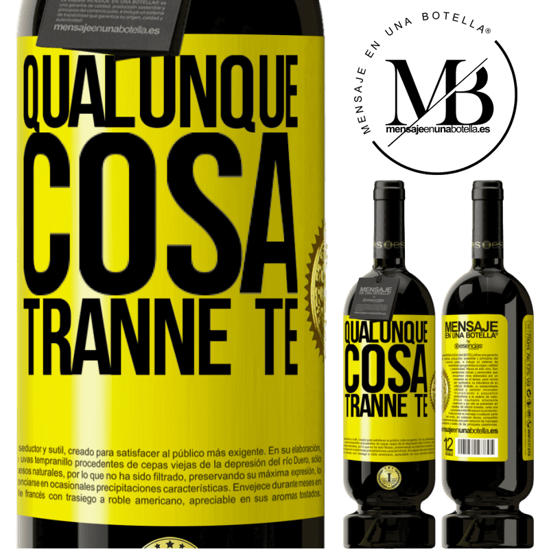 49,95 € Spedizione Gratuita | Vino rosso Edizione Premium MBS® Riserva Qualunque cosa tranne te Etichetta Gialla. Etichetta personalizzabile Riserva 12 Mesi Raccogliere 2015 Tempranillo