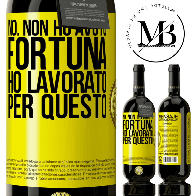 49,95 € Spedizione Gratuita | Vino rosso Edizione Premium MBS® Riserva No. Non ho avuto fortuna, ho lavorato per questo Etichetta Gialla. Etichetta personalizzabile Riserva 12 Mesi Raccogliere 2015 Tempranillo