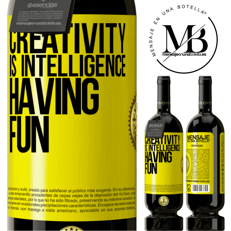 49,95 € Free Shipping | Red Wine Premium Edition MBS® Reserve Creativity is intelligence having fun Yellow Label. Customizable label Reserve 12 Months Harvest 2014 Tempranillo