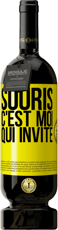Envoi gratuit | Vin rouge Édition Premium MBS® Réserve Souris, c'est moi qui invite Étiquette Jaune. Étiquette personnalisable Réserve 12 Mois Récolte 2016 Tempranillo