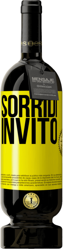 Spedizione Gratuita | Vino rosso Edizione Premium MBS® Riserva Sorridi, invito Etichetta Gialla. Etichetta personalizzabile Riserva 12 Mesi Raccogliere 2014 Tempranillo