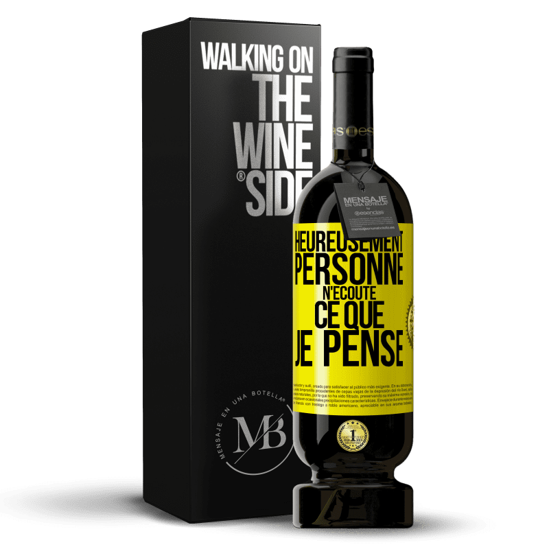 49,95 € Envoi gratuit | Vin rouge Édition Premium MBS® Réserve Heureusement personne n'écoute ce que je pense Étiquette Jaune. Étiquette personnalisable Réserve 12 Mois Récolte 2014 Tempranillo