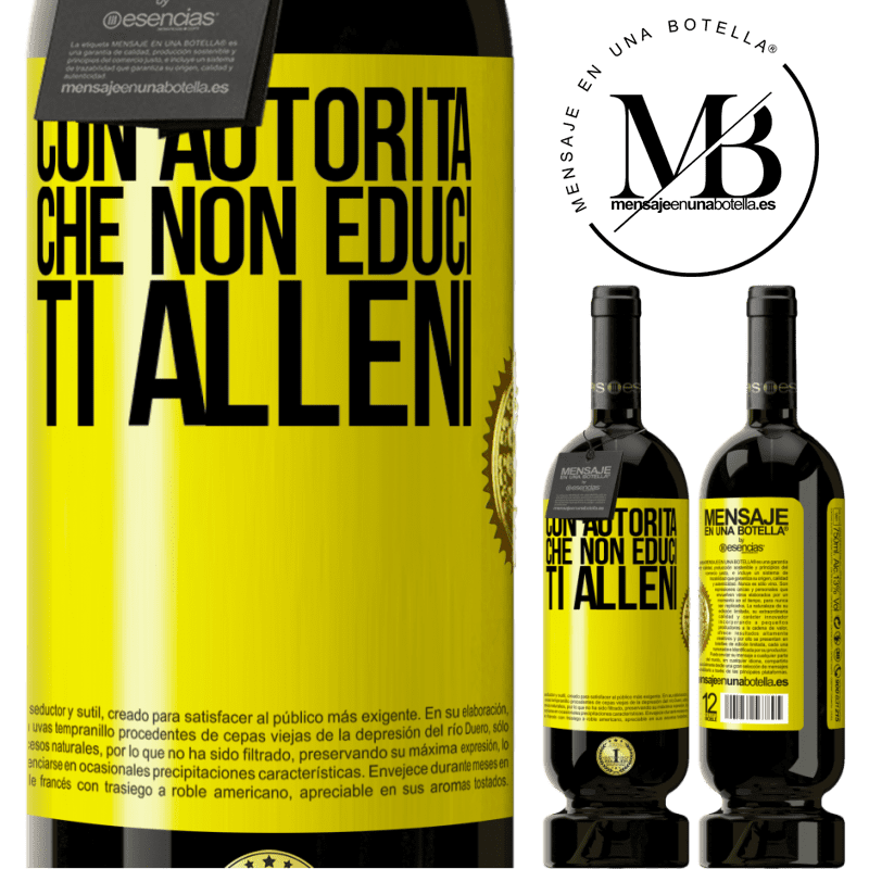 49,95 € Spedizione Gratuita | Vino rosso Edizione Premium MBS® Riserva Con autorità che non educi, ti alleni Etichetta Gialla. Etichetta personalizzabile Riserva 12 Mesi Raccogliere 2014 Tempranillo