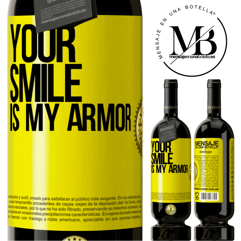 49,95 € Free Shipping | Red Wine Premium Edition MBS® Reserve Your smile is my armor Yellow Label. Customizable label Reserve 12 Months Harvest 2016 Tempranillo