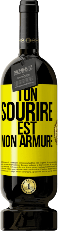 49,95 € | Vin rouge Édition Premium MBS® Réserve Ton sourire est mon armure Étiquette Jaune. Étiquette personnalisable Réserve 12 Mois Récolte 2016 Tempranillo