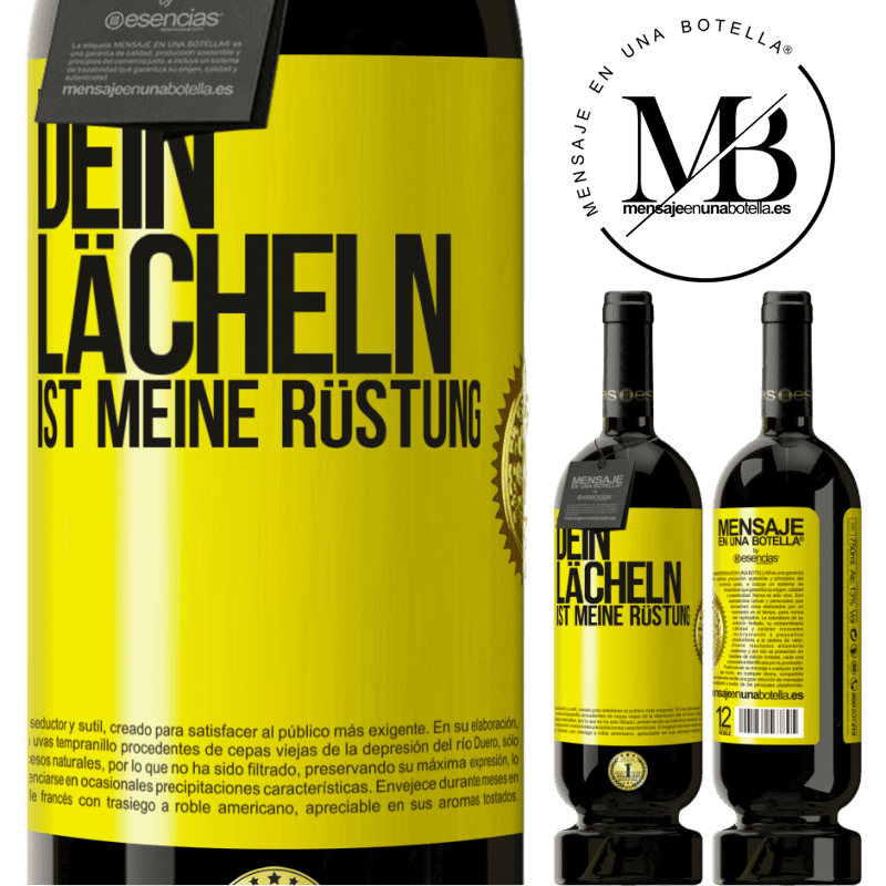 49,95 € Kostenloser Versand | Rotwein Premium Ausgabe MBS® Reserve Dein Lächeln ist meine Rüstung Gelbes Etikett. Anpassbares Etikett Reserve 12 Monate Ernte 2016 Tempranillo