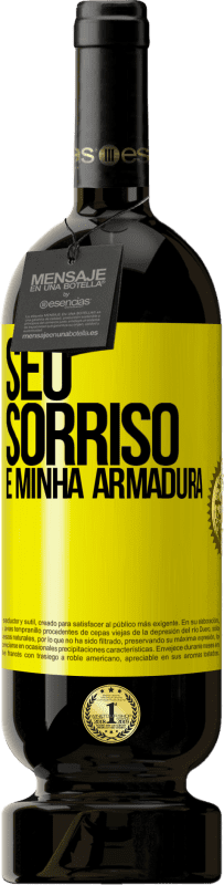 49,95 € | Vinho tinto Edição Premium MBS® Reserva Seu sorriso é minha armadura Etiqueta Amarela. Etiqueta personalizável Reserva 12 Meses Colheita 2015 Tempranillo