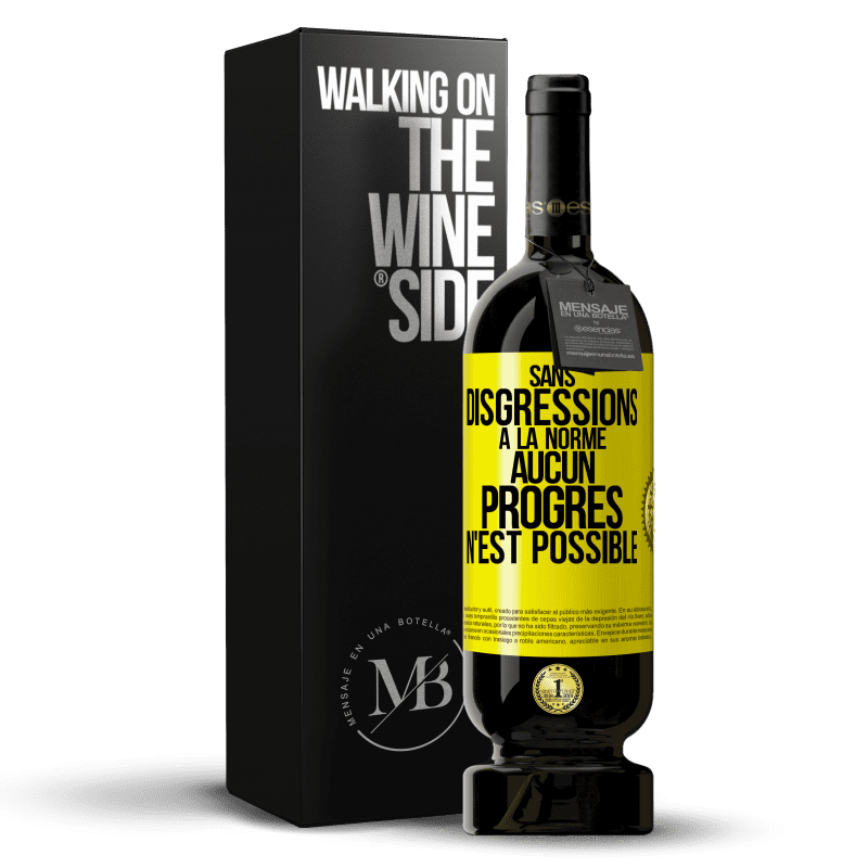 49,95 € Envoi gratuit | Vin rouge Édition Premium MBS® Réserve Sans disgressions à la norme aucun progrès n'est possible Étiquette Jaune. Étiquette personnalisable Réserve 12 Mois Récolte 2015 Tempranillo