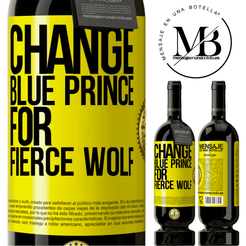 39,95 € Free Shipping | Red Wine Premium Edition MBS® Reserva Change blue prince for fierce wolf Yellow Label. Customizable label Reserva 12 Months Harvest 2014 Tempranillo