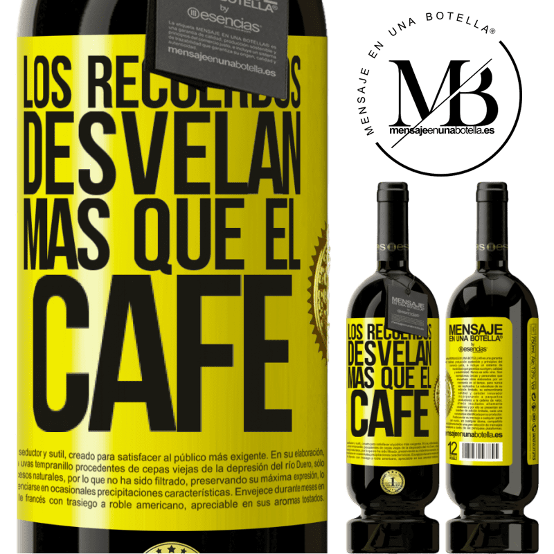 39,95 € Envío gratis | Vino Tinto Edición Premium MBS® Reserva Los recuerdos desvelan más que el café Etiqueta Amarilla. Etiqueta personalizable Reserva 12 Meses Cosecha 2015 Tempranillo