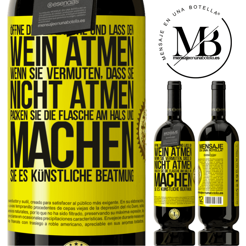49,95 € Kostenloser Versand | Rotwein Premium Ausgabe MBS® Reserve Öffnen Sie diese Flasche und lassen Sie den Wein atmen. Wenn Sie vermuten, dass er nicht atmet, packen Sie die Flasche am Hals u Gelbes Etikett. Anpassbares Etikett Reserve 12 Monate Ernte 2016 Tempranillo