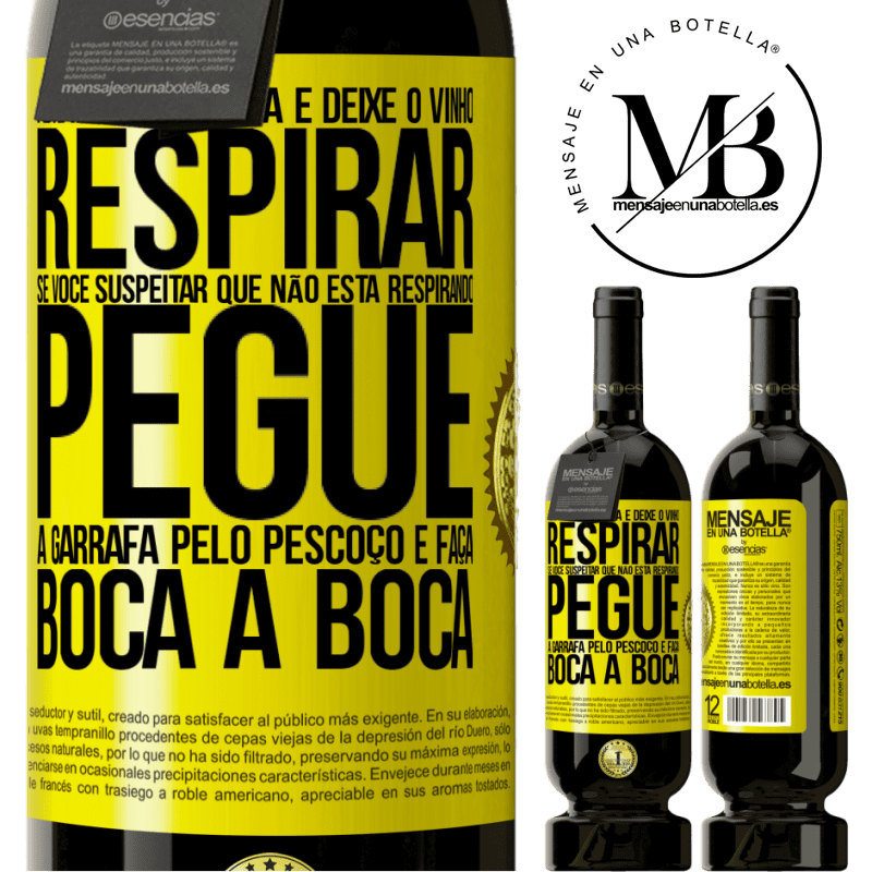 49,95 € Envio grátis | Vinho tinto Edição Premium MBS® Reserva Abra esta garrafa e deixe o vinho respirar. Se você suspeitar que não está respirando, pegue a garrafa pelo pescoço e faça Etiqueta Amarela. Etiqueta personalizável Reserva 12 Meses Colheita 2014 Tempranillo