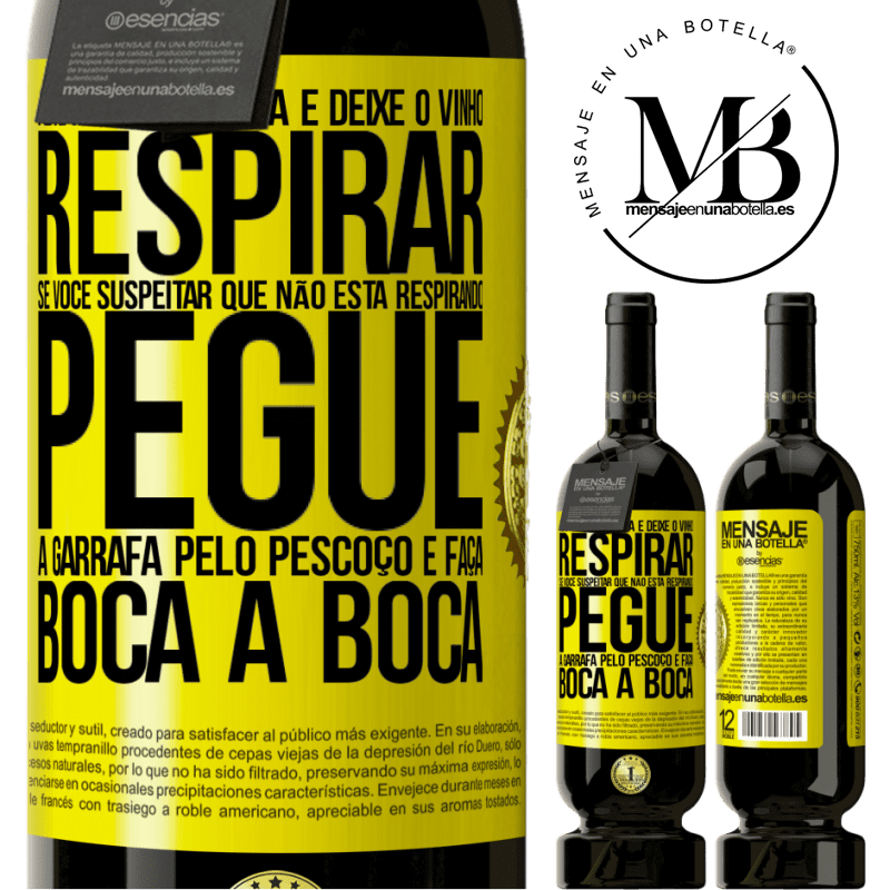49,95 € Envio grátis | Vinho tinto Edição Premium MBS® Reserva Abra esta garrafa e deixe o vinho respirar. Se você suspeitar que não está respirando, pegue a garrafa pelo pescoço e faça Etiqueta Amarela. Etiqueta personalizável Reserva 12 Meses Colheita 2016 Tempranillo