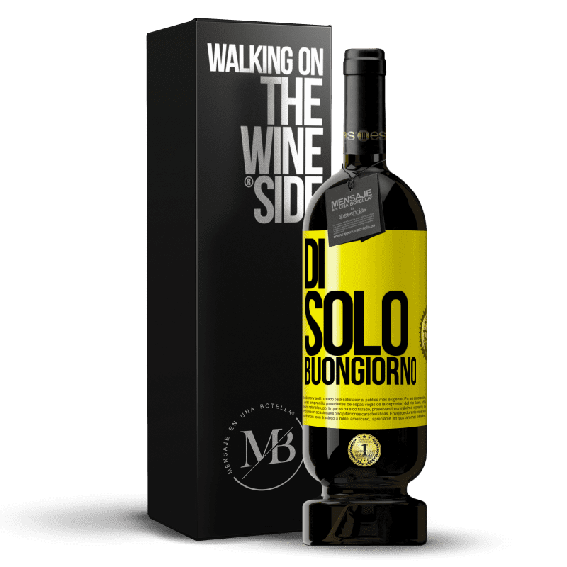 49,95 € Spedizione Gratuita | Vino rosso Edizione Premium MBS® Riserva Di 'solo Buongiorno Etichetta Gialla. Etichetta personalizzabile Riserva 12 Mesi Raccogliere 2016 Tempranillo