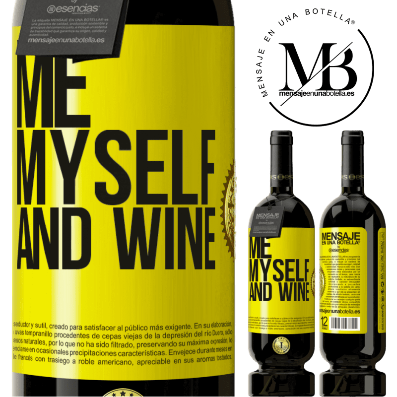 49,95 € Kostenloser Versand | Rotwein Premium Ausgabe MBS® Reserve Me, myself and wine Gelbes Etikett. Anpassbares Etikett Reserve 12 Monate Ernte 2016 Tempranillo