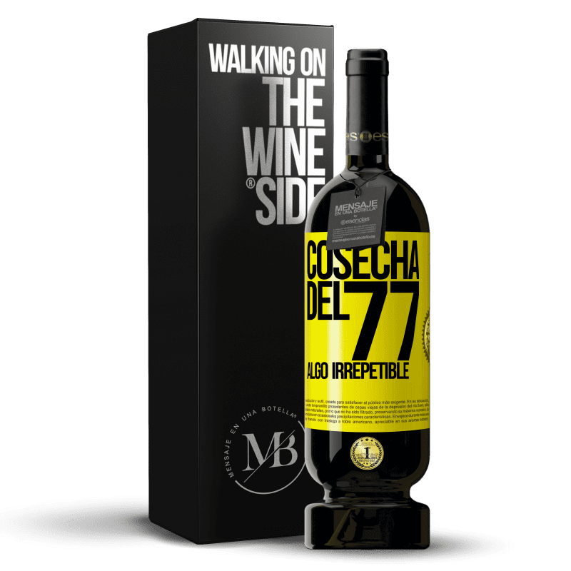 39,95 € Envoi gratuit | Vin rouge Édition Premium MBS® Reserva Récolte de 77, quelque chose d'irréparable Étiquette Jaune. Étiquette personnalisable Reserva 12 Mois Récolte 2015 Tempranillo