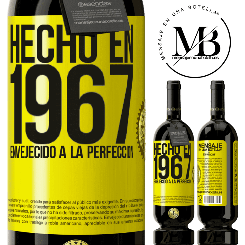 49,95 € Envío gratis | Vino Tinto Edición Premium MBS® Reserva Hecho en 1967. Envejecido a la perfección Etiqueta Amarilla. Etiqueta personalizable Reserva 12 Meses Cosecha 2015 Tempranillo