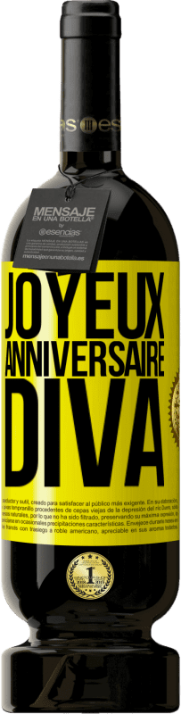 49,95 € | Vin rouge Édition Premium MBS® Réserve Joyeux anniversaire, Diva Étiquette Jaune. Étiquette personnalisable Réserve 12 Mois Récolte 2016 Tempranillo