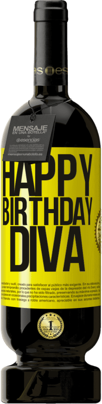 49,95 € | Vino Tinto Edición Premium MBS® Reserva Happy birthday Diva Etiqueta Amarilla. Etiqueta personalizable Reserva 12 Meses Cosecha 2014 Tempranillo