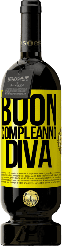 49,95 € | Vino rosso Edizione Premium MBS® Riserva Buon compleanno Diva Etichetta Gialla. Etichetta personalizzabile Riserva 12 Mesi Raccogliere 2016 Tempranillo