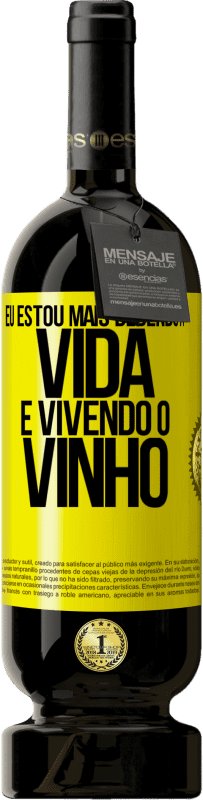 49,95 € Envio grátis | Vinho tinto Edição Premium MBS® Reserva Eu estou mais bebendo a vida e vivendo o vinho Etiqueta Amarela. Etiqueta personalizável Reserva 12 Meses Colheita 2016 Tempranillo