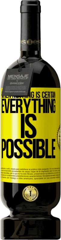 49,95 € Free Shipping | Red Wine Premium Edition MBS® Reserve When nothing is certain, everything is possible Yellow Label. Customizable label Reserve 12 Months Harvest 2016 Tempranillo