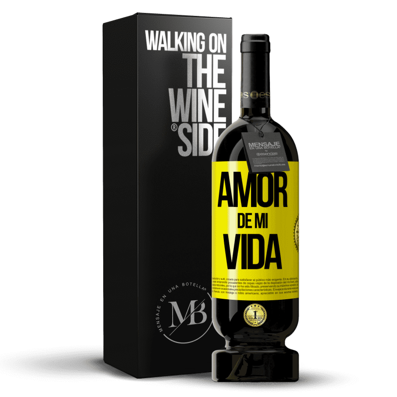 49,95 € Envío gratis | Vino Tinto Edición Premium MBS® Reserva Amor de mi vida Etiqueta Amarilla. Etiqueta personalizable Reserva 12 Meses Cosecha 2016 Tempranillo