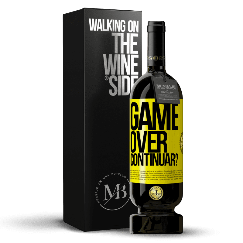 49,95 € Envio grátis | Vinho tinto Edição Premium MBS® Reserva GAME OVER. Continuar? Etiqueta Amarela. Etiqueta personalizável Reserva 12 Meses Colheita 2015 Tempranillo