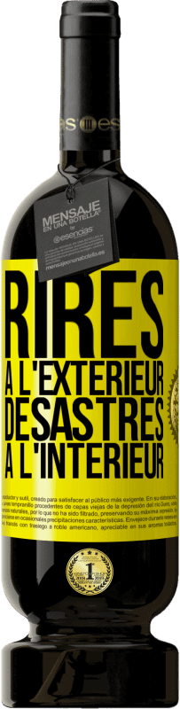 49,95 € Envoi gratuit | Vin rouge Édition Premium MBS® Réserve Rires à l'extérieur, désastres à l'intérieur Étiquette Jaune. Étiquette personnalisable Réserve 12 Mois Récolte 2016 Tempranillo