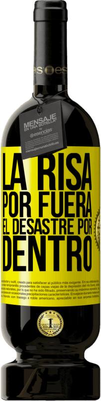 Envío gratis | Vino Tinto Edición Premium MBS® Reserva La risa por fuera, el desastre por dentro Etiqueta Amarilla. Etiqueta personalizable Reserva 12 Meses Cosecha 2016 Tempranillo